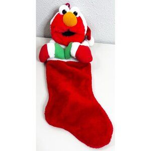 VTG 2005 Elmo Sesame Street  Plush Head Hands Christmas Stocking EUC